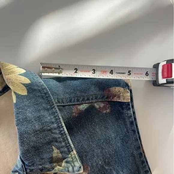 VTG Women's M All Over Butterfly Floral Print Festival Denim Vest Made in USA - Picture 9 of 10